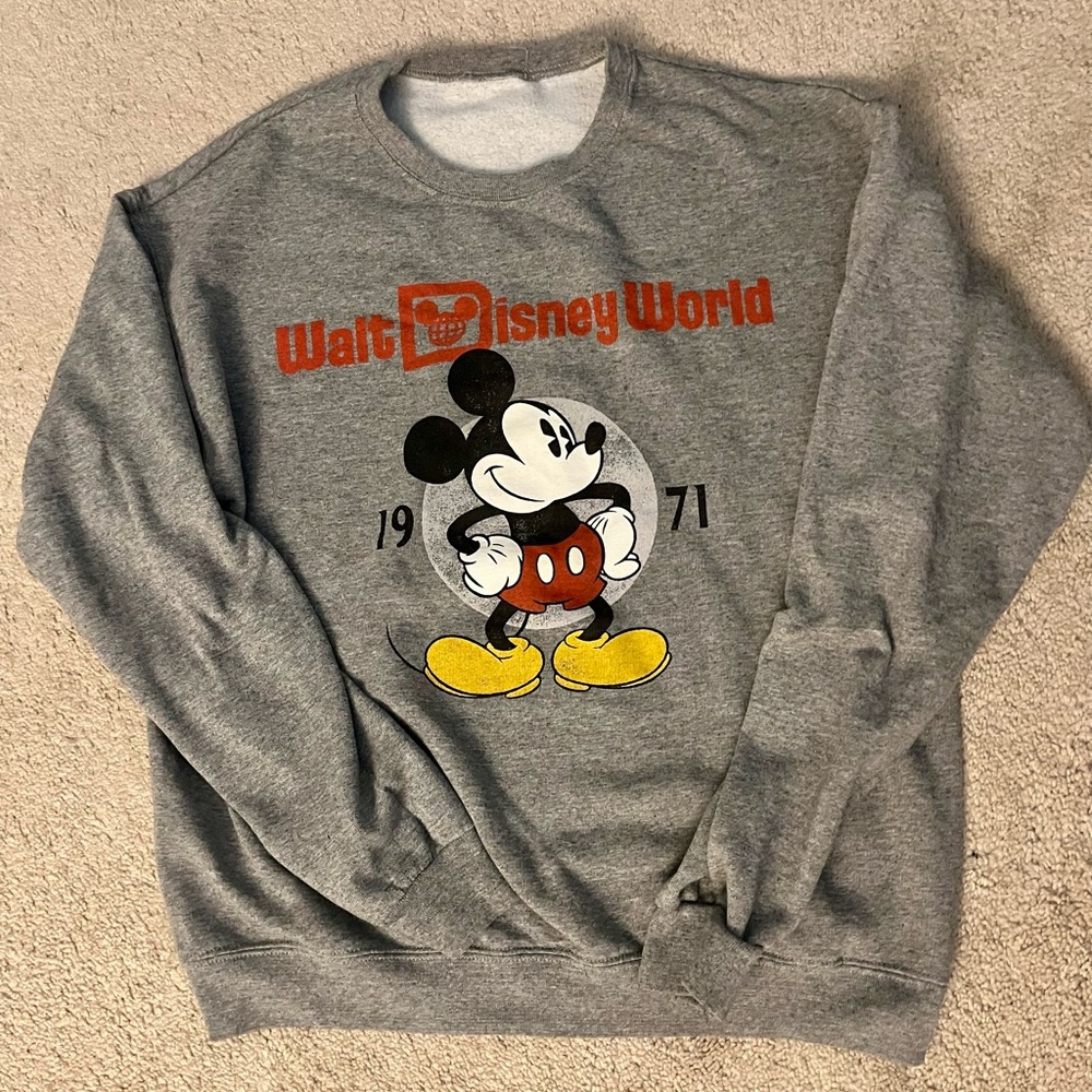 Disney Crewneck Gray and Red Sweater